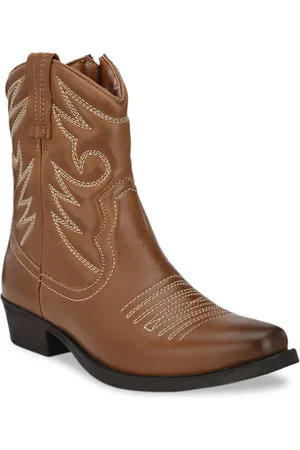 Delize Men Tan Brown High-Top Flat Boots