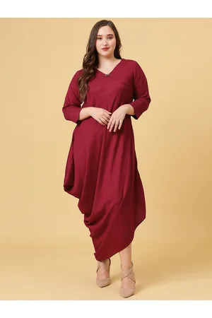 Curvy Lane Women Plus Size Asymmetric Maxi Dress