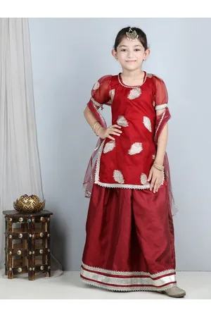 Cutiekins Girls Embroidered Ready to Wear Lehenga & Blouse With Dupatta
