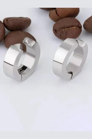 VÌEN Unisex Set Of 4 Assorted Stainless Steel Circular Hoop Earrings