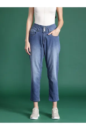 DressBerry Women Boyfriend Fit High-Rise Light Fade Stretchable Jeans