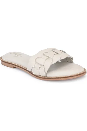 Delize Women Off White Leather Comfort Sandals