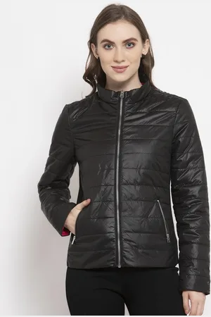Gipsy Women Black Solid Quilted Jacket