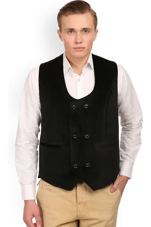 Wintage Men Black Waistcoat