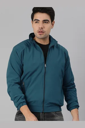 VOXATI Men Teal Blue Windcheater Puffer Jacket