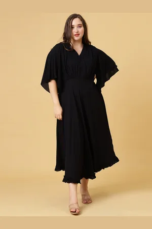 Curvy Lane Women Plus Size Flared Sleeve Fit & Flare Midi Dress