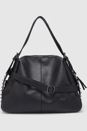 Globus Women Textured Embellished Detail Adjustable Handles Hobo Bag