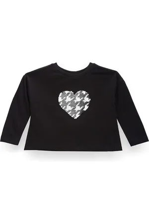 Ralph Lauren Girls Graphic Printed Embellished Pure Cotton T-shirt