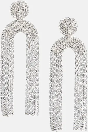 Kazo Rhinestone Studded Contemporary Drop Earrings