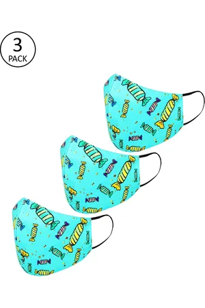 Tossido Kids Blue Pack Of 3 Printed 3-Ply Cloth Mask