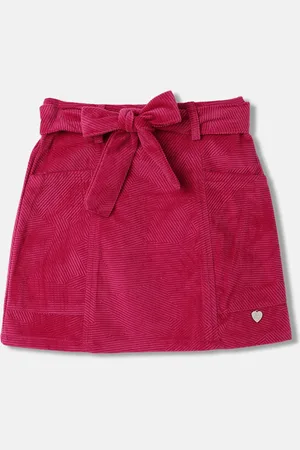Blue Giraffe Girls Pure Cotton Straight Mini Skirts