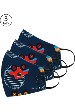 Tossido Kids Blue Pack Of 3 Reusable 3-Ply Cloth Masks