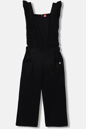 Blue Giraffe Girls Square Neck Ruffled Basic Jumpsuit