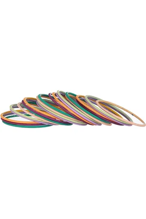 Priyaasi Set Of 24 Textured Metal Bangles