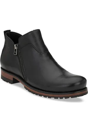 Delize Men Black Solid Flat Boots