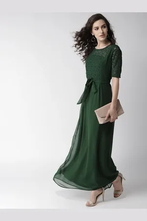 La Zoire Women Green Solid Maxi Dress