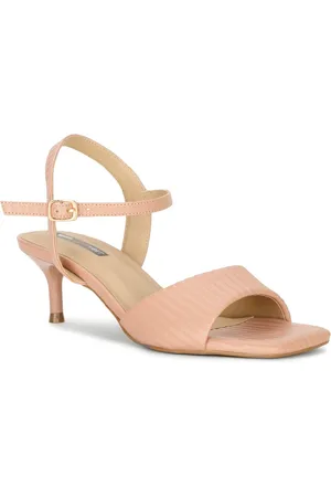 Bata Textured Slim Heels With Buckle Closure