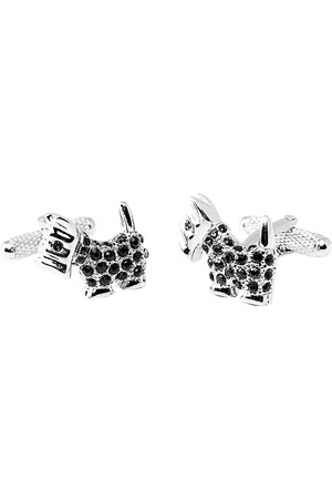 Tossido Silver-Toned & Black Quirky Cufflink