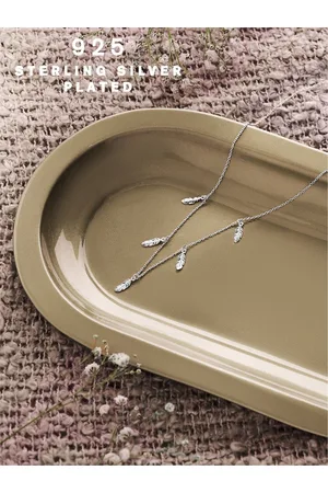 Accessorize London Women 925 Sterling Silver-plated Feather Station Necklace