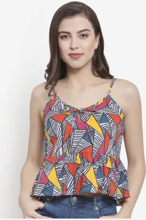 Martini Women Red Printed Peplum Top