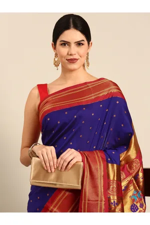 Varkala Silk Sarees Ethnic Motifs Zari Silk Blend Paithani Saree