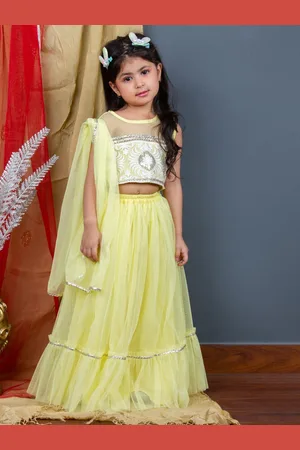 Bella Moda Girls Embroidered Ready to Wear Lehenga & Blouse With Dupatta