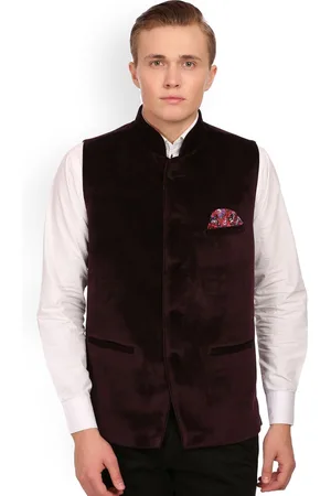 Wintage Burgundy Velvet Nehru Jacket