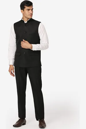 Wintage Men Black Solid Two-Piece Formal Suit