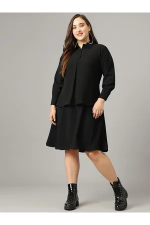 Curvy Lane Plus Size Shirt Collar Long Sleeves Tunic