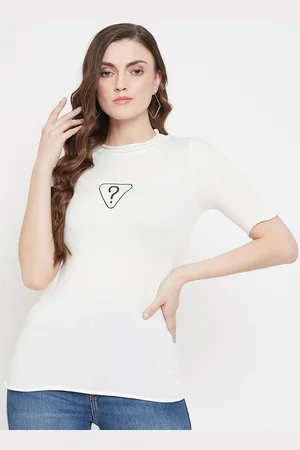 Camey White Printed Woollen Top
