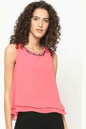 Gipsy Women Pink Solid A-Line Top