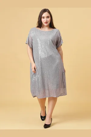 Curvy Lane Women Plus Size Embellished A-Line Midi Dress