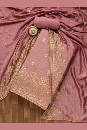 Koskii Ethnic Motifs Embroidered Zari Unstitched Dress Material