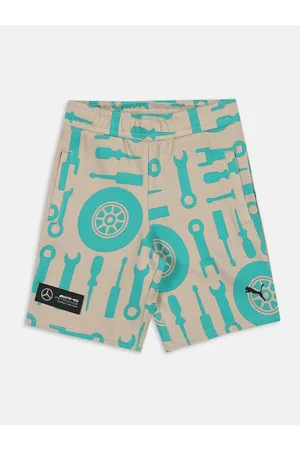 PUMA Kids Kids Mercedes AMG Petronas F1 All Over Print Regular Fit Cotton Sports Shorts