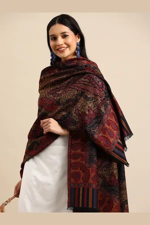Sangria Women Ethnic Motifs Woven Design Shawl