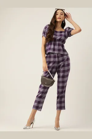 DressBerry Women Checked Top with Trousers