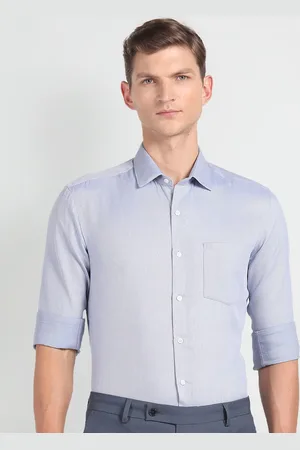 Arrow Slim Fit Textured Spread Collar Long Sleeves Casual Shirt