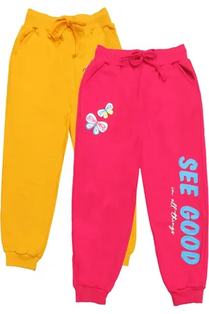 Clothe Funn Girls Pack Of 2 Mid-Rise Cotton Joggers