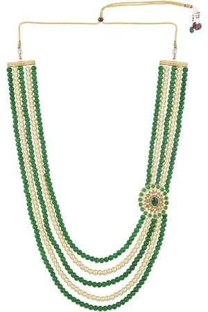 I Jewels Men Gold-Plated Artificial Beads Studded Layered Necklace
