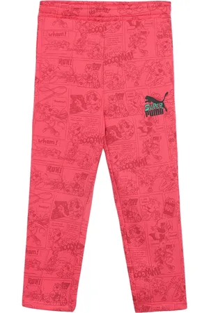 PUMA Girls Super AOP Cotton Track Pants