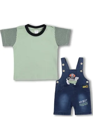 Wish Karo Boys Applique Dungaree With T-Shirt