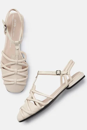Ecco Women Contemporary Limestone Leather Regular Sandals