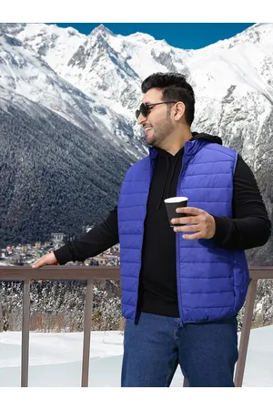 Sztori Plus Size Men Solid Sleeveless Padded Jacket