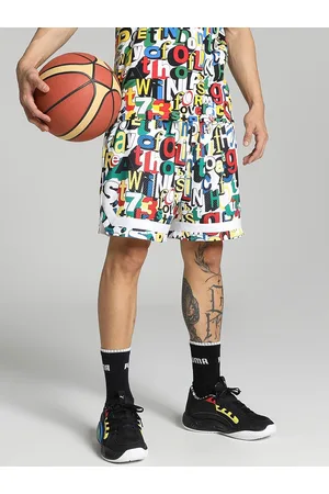 PUMA Trash Talk Men Printed Mid-Raise Regular Fit Cotton Sports Shorts