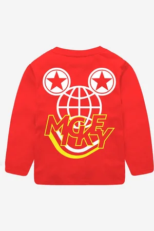 BONKIDS Boys Mickey Mouse Printed Cotton T-shirt