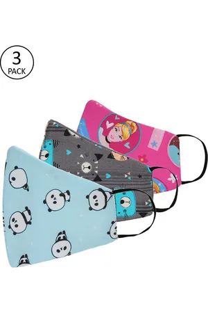 Tossido Kids Pack Of 3 Printed 3-Ply Reusable Cloth Masks