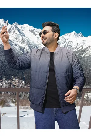 Sztori Men Plus Size Ombre Effect Bomber Jacket