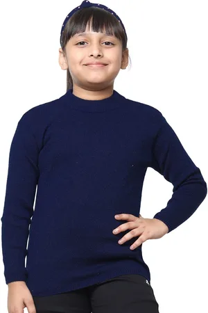 IndiWeaves Girls Round Neck Woollen Pullover Sweater