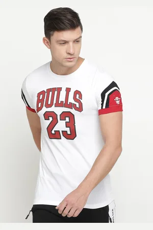 Cotton Maroon 23 bulls Oversize Drop Shoulder T-shirt, Round Neck