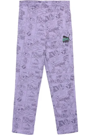 PUMA Girls Super AOP Cotton Track Pants